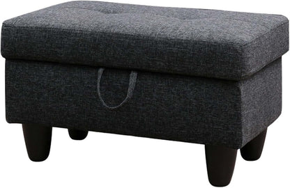 Ottoman Rectangular Storage Ottoman Bench, Footrest Stool Footstool with Lid for Living Room, Bedroom, Entryway, Brown, 28.5"x19"x17.5"