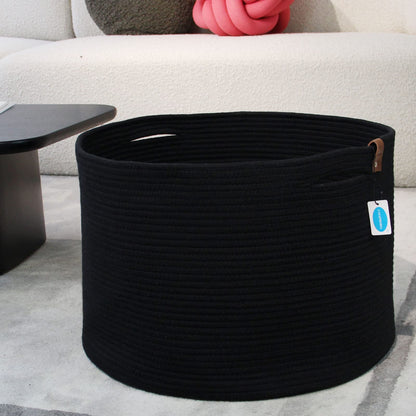 Casaphoria XXXLarge Cotton Rope Basket for Living Room - Woven Storage Basket with Handle for