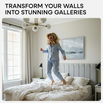 Homeforia 24x24 Silver Picture Frame, High End Metal 24 x 24 Large Square Silver Frames with Mat 20 by 20 inch Photo, 24by24 Thin Poster Frame Matted to 20x20 Print, Tempered Glass, Wall Kit, Set of 1