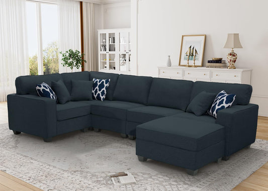 L Lengend Vansen Modular Sectional Sofa U Shaped Couch with Ottoman Modern Reversible Corner