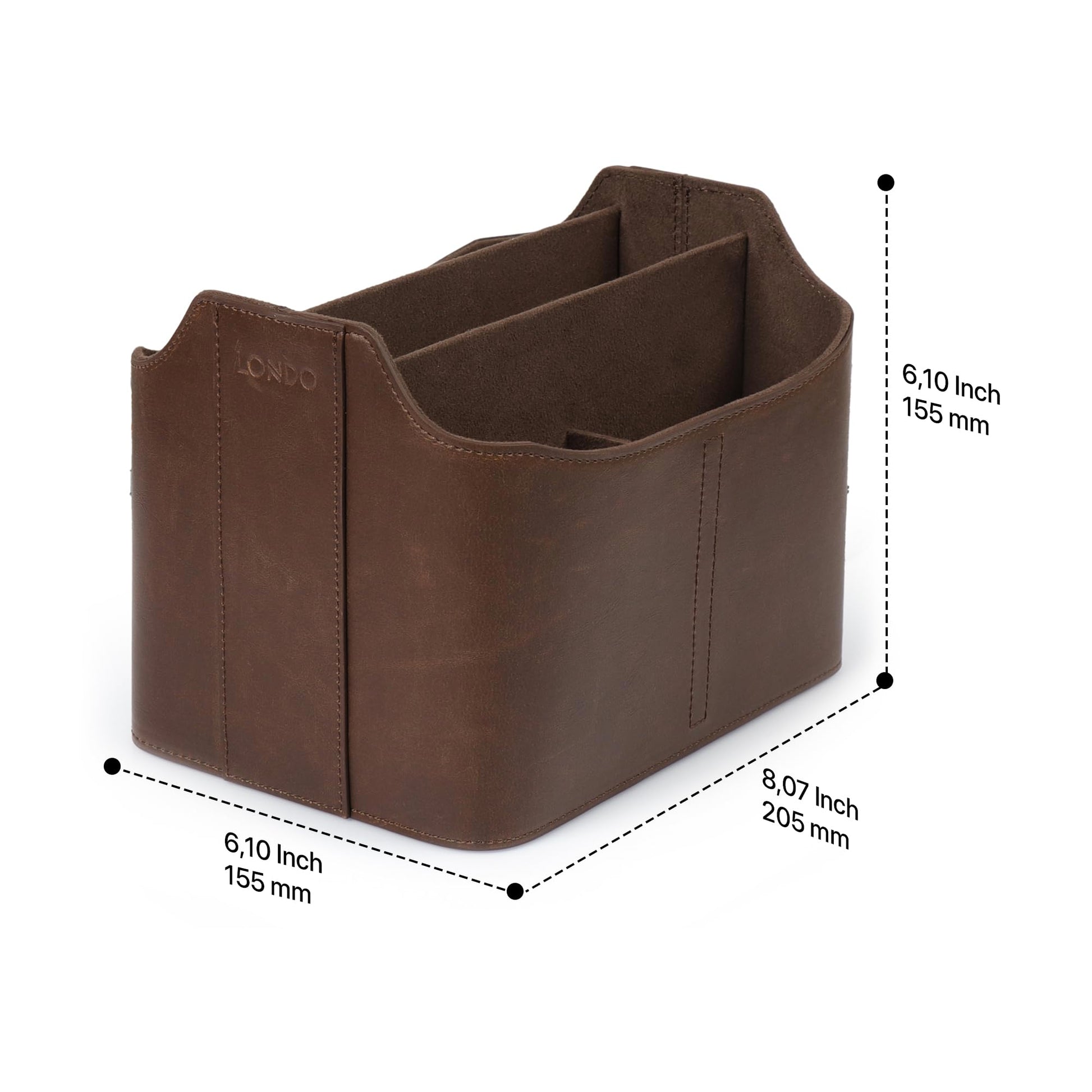 Londo PU Leather Remote Control Holder, Office Supplies Desk Organizer with Tablet Slot, Makeup