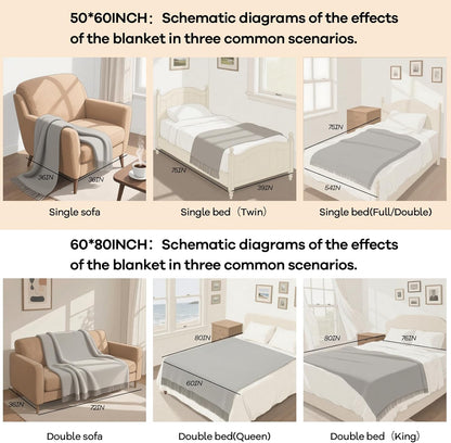 inhand Sage Green Throw Blanket for Couch, Soft Living Room Home Decor Knitted Twin Size Blanket, Outdoor Lightweight Breathable Summer Blanket, Farmhouse Warm Woven Decorative, 60"x80"