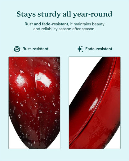 Wind Spinners Outdoor - Red Metal Windmill with Stake for Yard and Garden, Kinetic Wind Sculptures & Spinners, Gift Decor Ideas for Garden Lovers (12" W x 70" H)