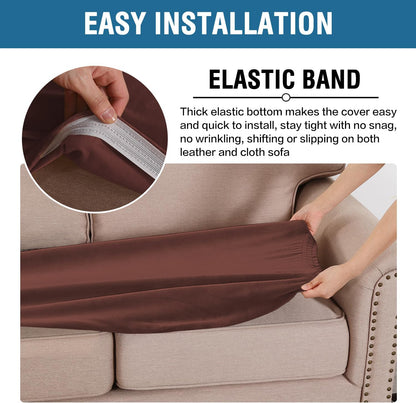 H.VERSAILTEX Velvet Stretch Individual Cushion Cover Plush Cushion Slipcover for Loveseat Sofa Furniture Protector Seat Cushion Sofa Cover (1 Piece Loveseat Cushion Cover, Burnt Brick)