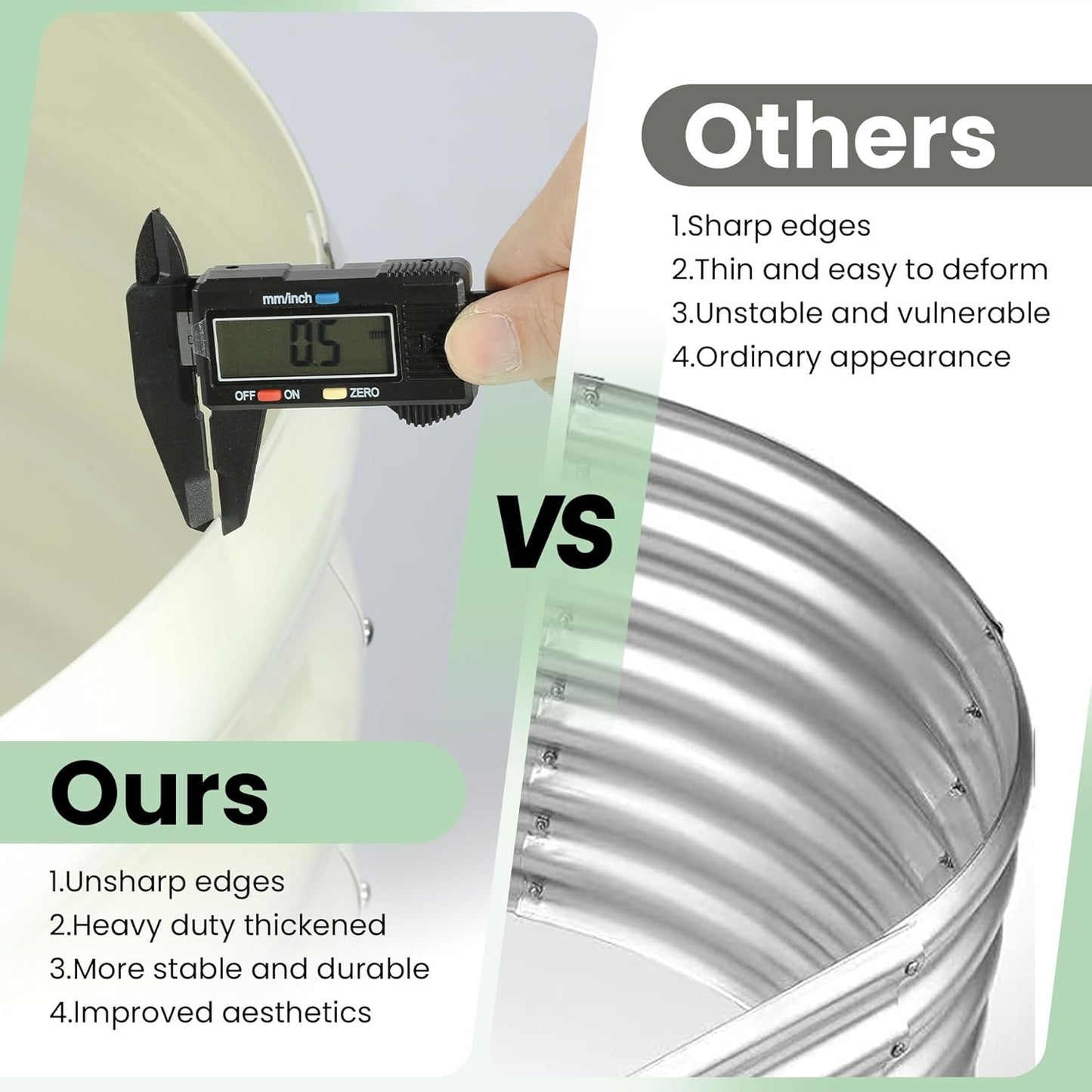 2 Pcs 6x3x2ft Oval Raised Garden Bed, Galvanized Raised Beds,Open-Ended Base Metal Raised Planter Beds,Garden Bed Outdoor,Planter Raised Boxes for Vegetables, Flowers,Tool-Free Asse,White