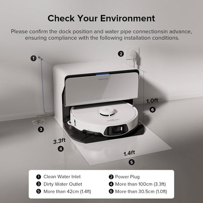 roborock S8 MaxV Ultra with Refill & Drainage System Robot Vacuum and Mop, FlexiArm Design, Auto Mop Washing&Drying, 10000Pa Suction, Obstacle Avoidance, 20mm Auto Mop Lifting, Smart Dirt Detection