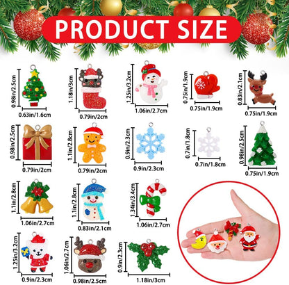 YUJUN 36pcs Mini Resin Ornaments Set - Christmas Tree Decoration, Small Miniature Figurines for Hanging Ornaments