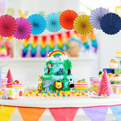 Red Birthday Decorations,DIY Red Paper Fans Hanging Decoration ,Party Supplies Party Fans 8in, Wedding Graduation Events Accessories 30 Color DIY Set （Red）