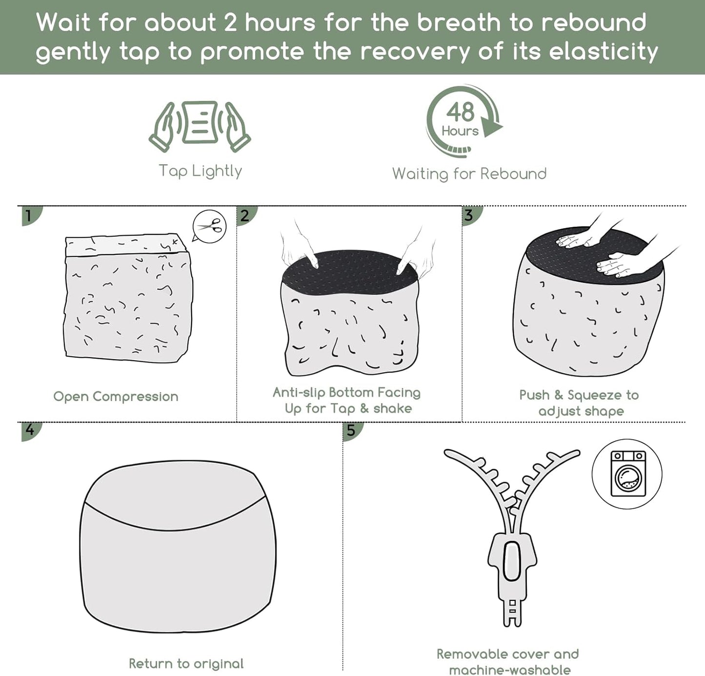 HIGOGOGO Round Stuffed Pouf Ottoman, Corduroy Poufs with Foam Chunk Filling, Furry and Fluffy Pouf Foot Stool Storage Ottoman, 26 X 18 Floor Poufs Foot Rest for Living Room, Pink