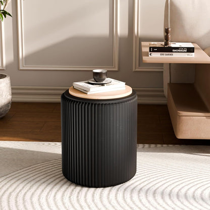 Ottoman with Storage Set of 2, Velvet Storage Ottoman, Upholstered Sponge Vanity Stool Support 300lbs, Multifunctional Coffee Table Foot Rest Ottomans for Living Room Bedroom, White