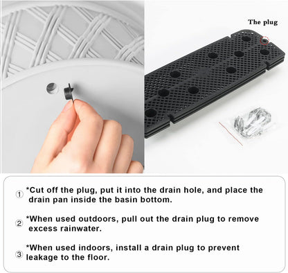 Sungmor 3 Pack Wall Hanging Planters, 16.5 Inch Railing Fence Hanging Flower Pots, Thickened Plastic Water Storage Plant Pot, Indoor Outdoor Garden Balcony Decor, Light Grey Large Plant Basket