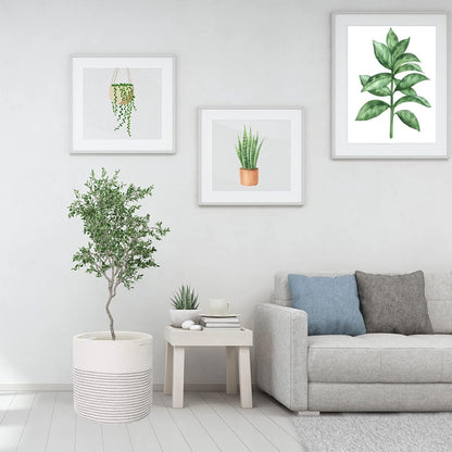 Woven Cotton Rope Plant Basket for 11 12" Flower Pot Floor Indoor Planters, Decor Basket for Plants Storage Organizer Modern Home Decor (12" x 12", White)