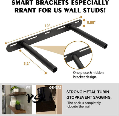 BGMG Wood Floating Shelves for Wall 18 inch, Rustic Wooden Wall Mount Shelves for Bathroom Living Room Bedroom Kitchen Farmhouse Set of 2-18x 6.7 x1.25 inch- DIY-Unfinished