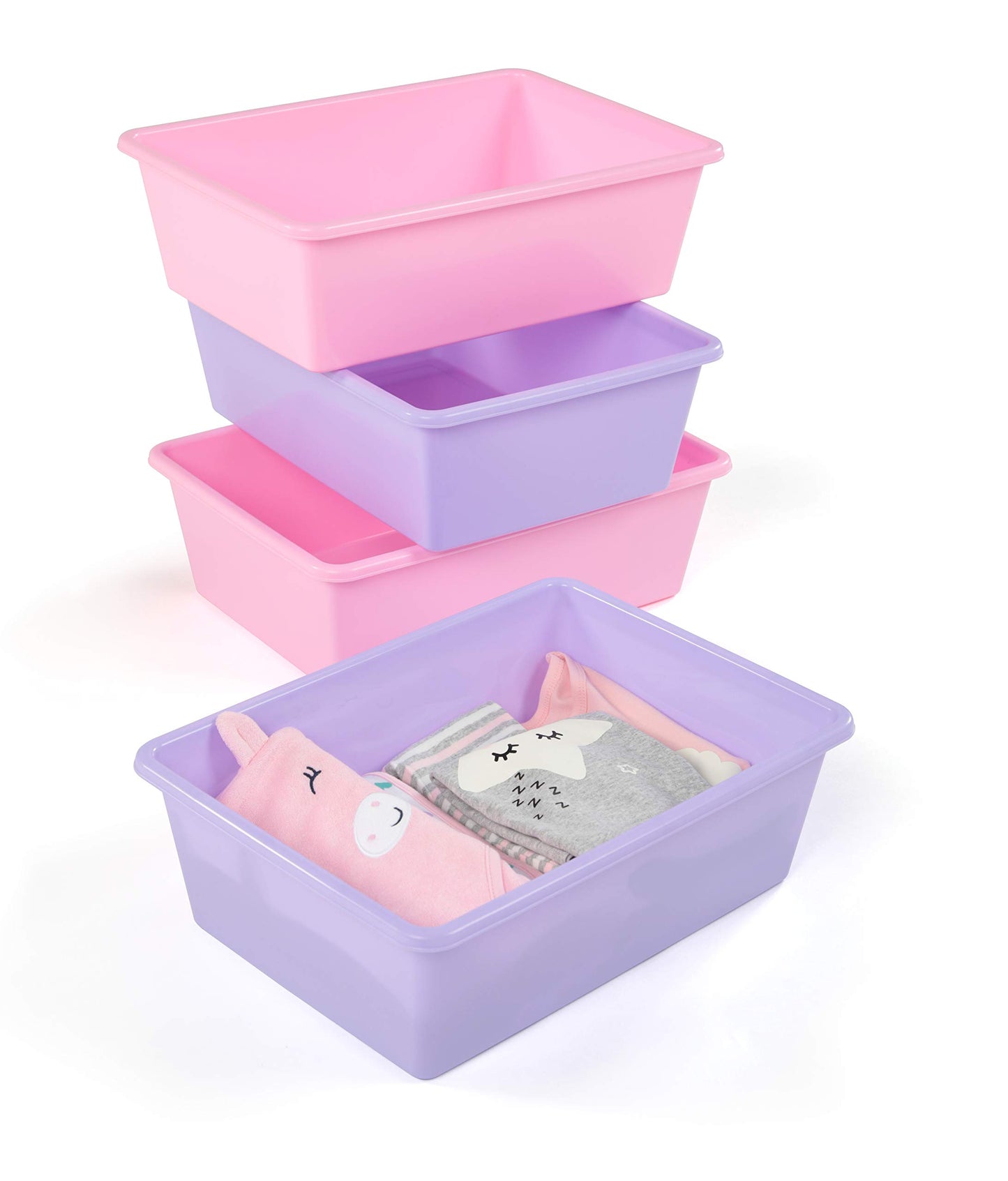 Humble Crew Plastic Storage Bins for Kids, Large Removable Toy Organizer