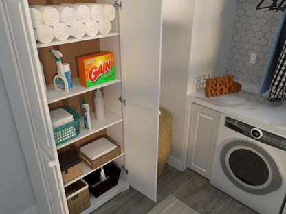 Pantry Cabinet Storage Cabinet with 2 Doors Solid Wood - Adjustable Shelves for Kitchen, Dining Room, or Utility Room Organization