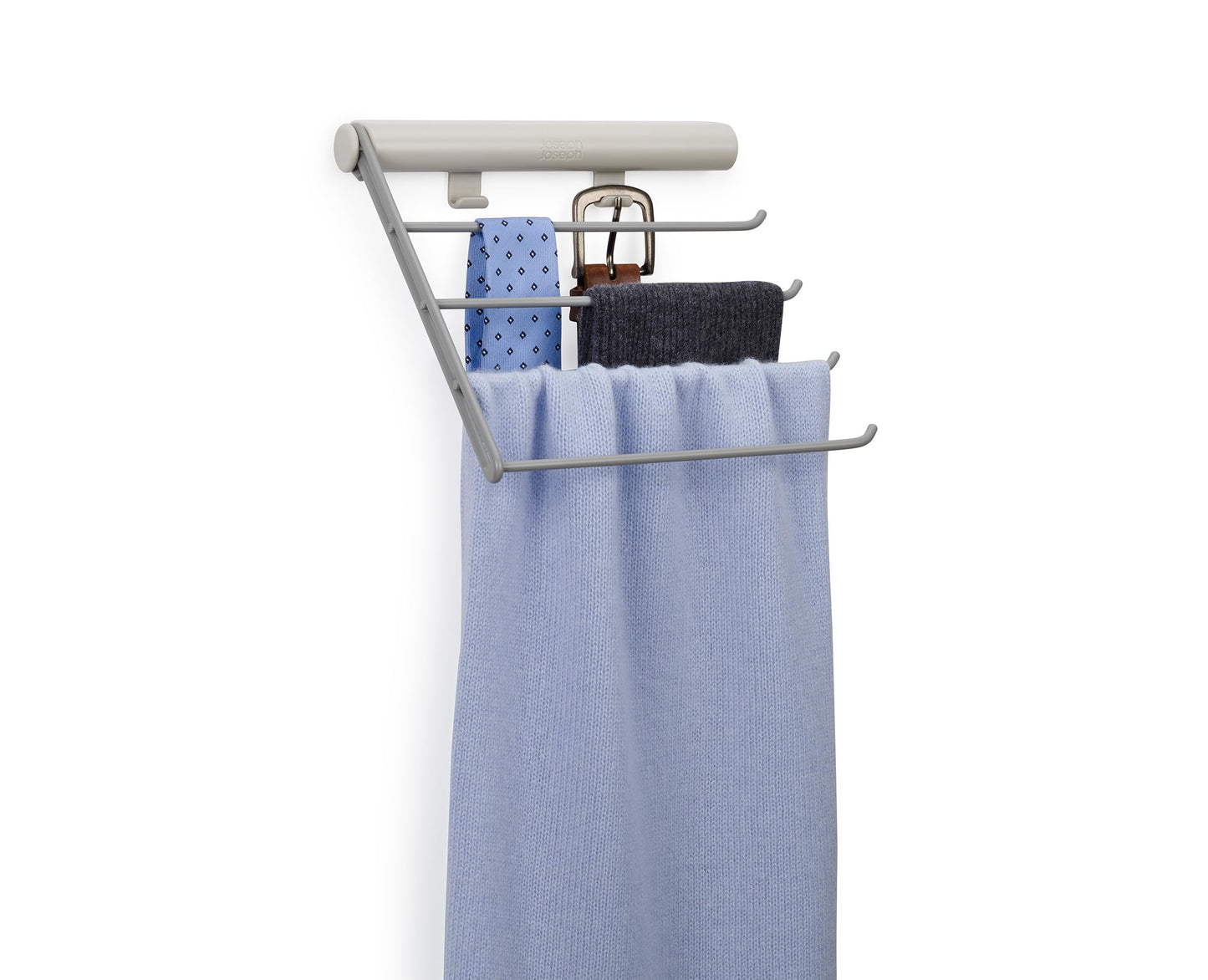 Joseph Joseph Orderly Belt, Tie & Scarf Hanging Rail, Closet Wardrobe Accessory Organizer, 4 Rails