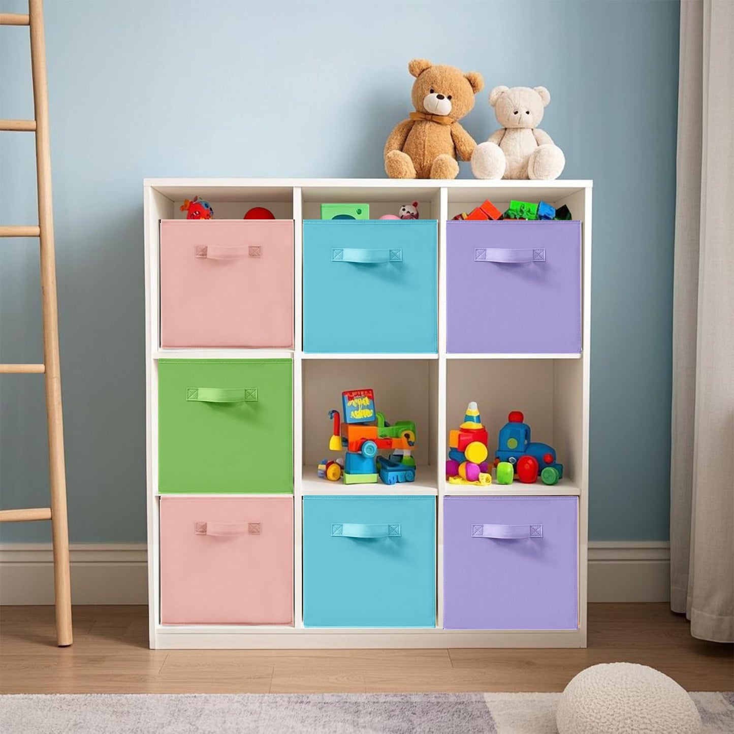 STORAGEIDEAS 11 Inch Fabric Storage Cubes, Sturdy Foldable Storage Bins, Heavy Duty Cube Organizer