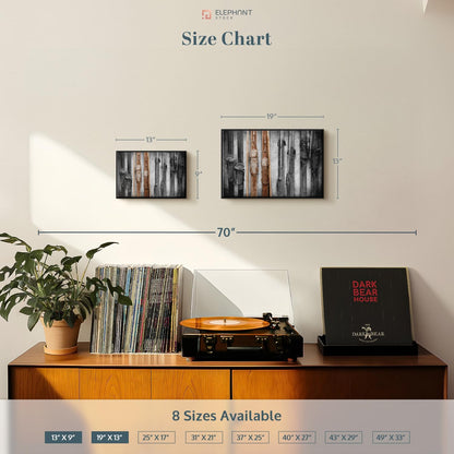 ElephantStock Ski Collection Wall Art - Horizontal Framed Canvas - 1-Piece Bathroom Wall Decor - Photography sports Canvas Print - Brown and Black Decor for Wall - 13" X 9"