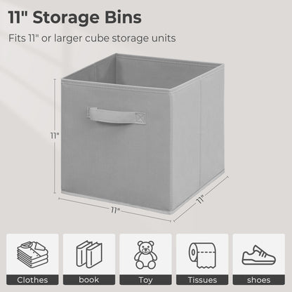 STORAGEIDEAS 11 Inch Fabric Storage Cubes, Sturdy Foldable Storage Bins, Heavy Duty Cube Organizer