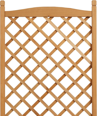 Casafield 48" Raised Garden Bed with Trellis - Wooden Diamond Lattice for Climbing Plants and Planter Box with Drainage Holes and Wheels