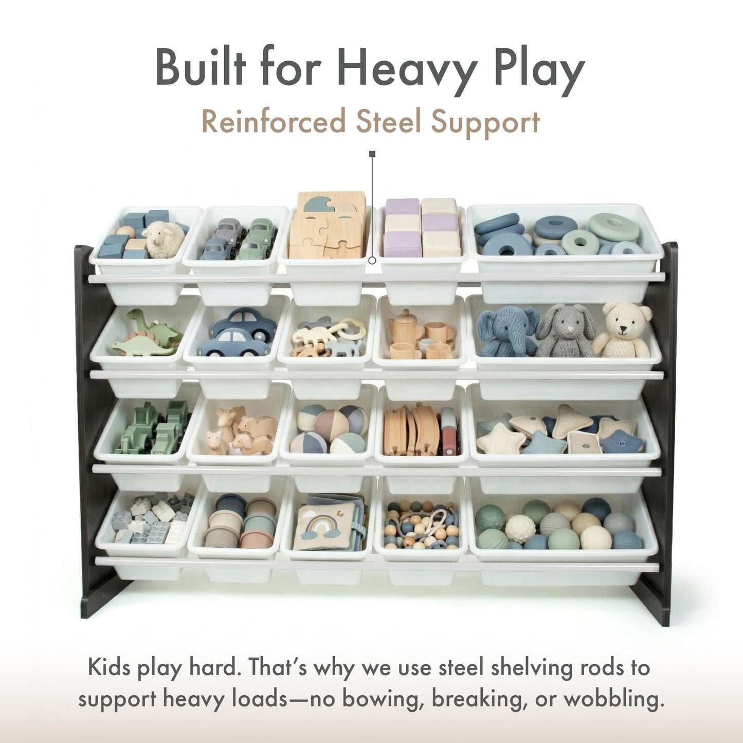 Humble Crew Kids Toy Organizer with 20 Bins, 4 Tier Storage for Playroom