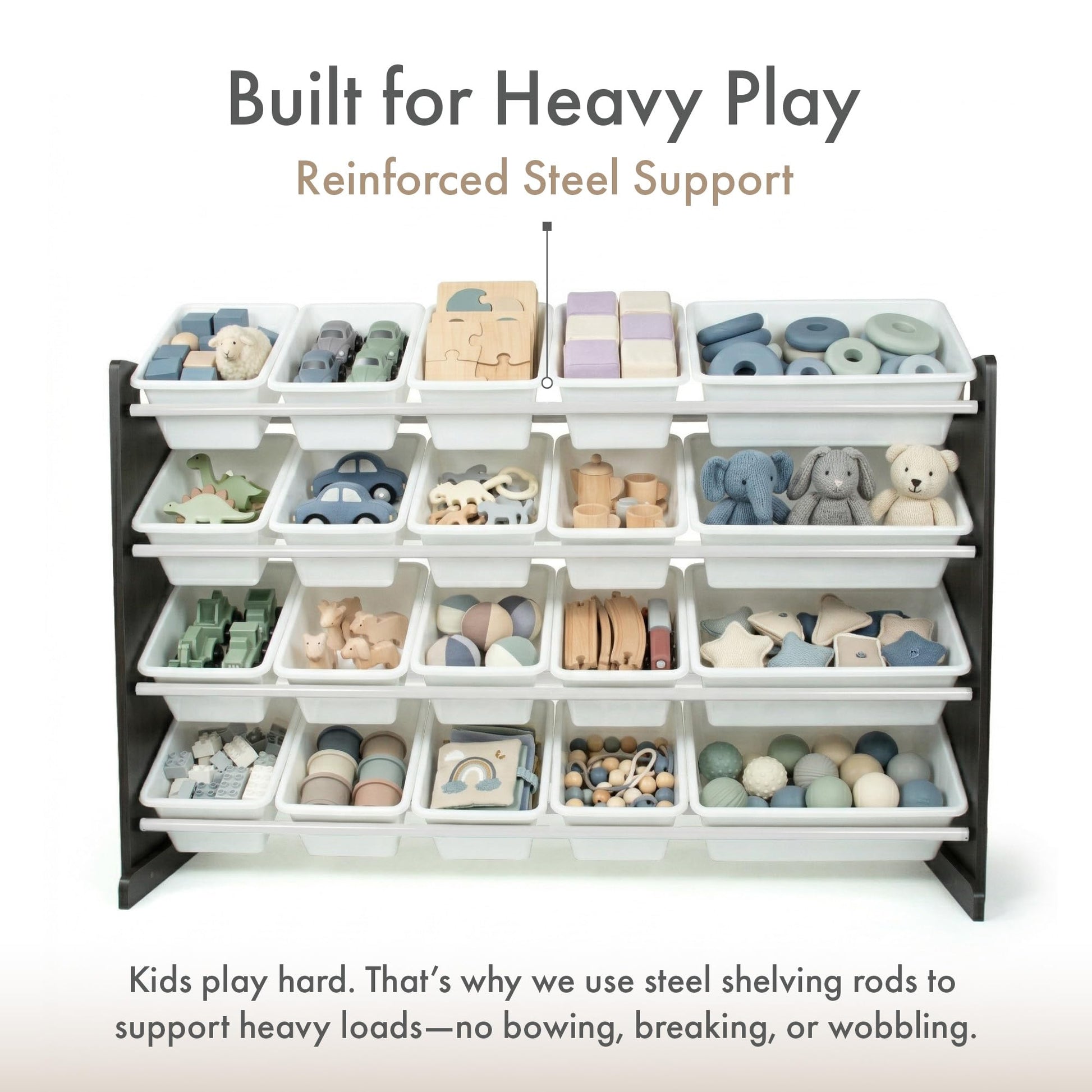 Humble Crew Kids Toy Organizer with 20 Bins, 4 Tier Storage for Playroom