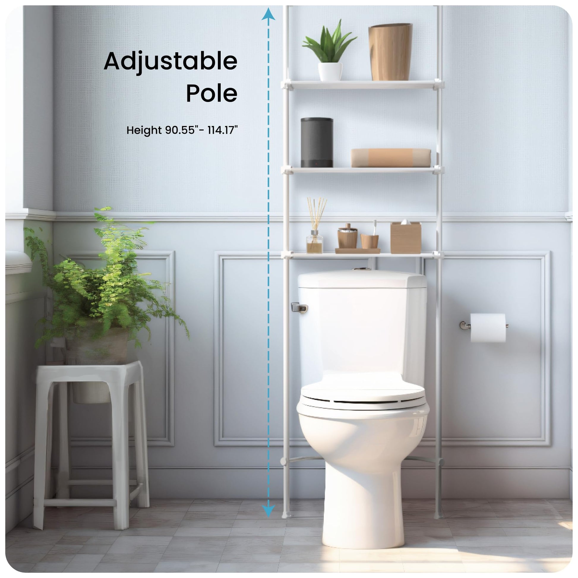 Home Zone Living Over-the-Toilet Organizer Bathroom Storage Organizer