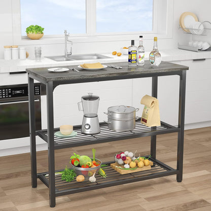 Ecoprsio Small Console Table, Sofa Table with Double Mesh Shelves, Modern Entryway Table for Entryway, Hallway, Foyer, Front Hall, Sofa Couch, Living Room, Bar, Kitchen, 32 Inch, Grey