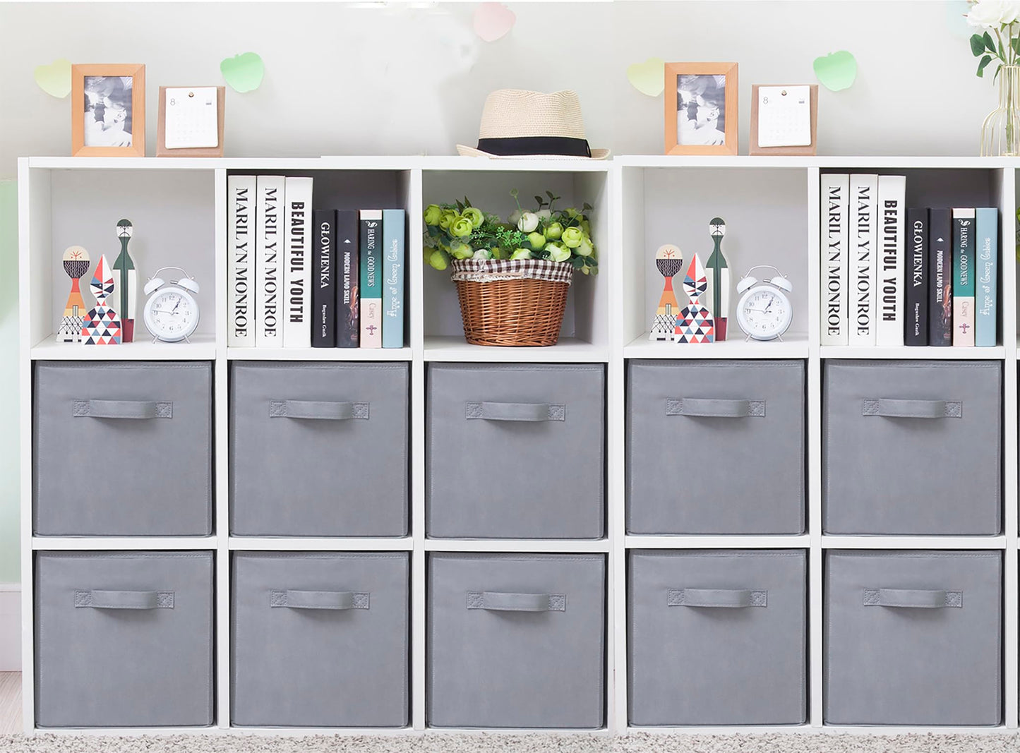 STORAGEIDEAS Storage Cubes, 11 Inch Cube Storage Bins, Set of 10, Fabric Foldable Storage Bins With