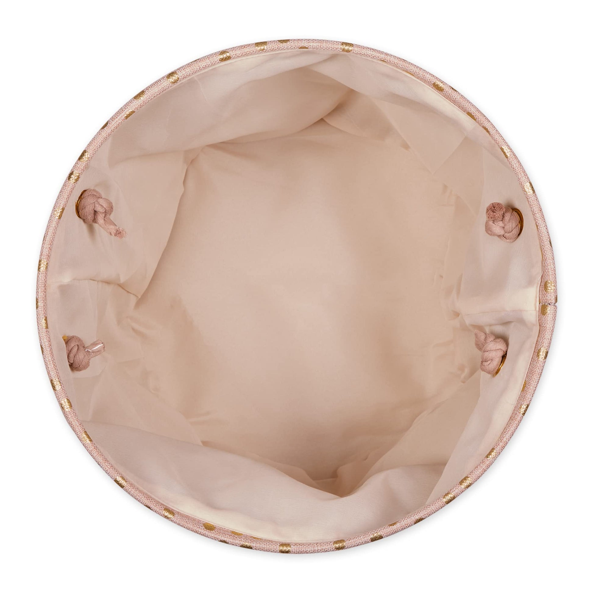 DII Polyester Storage Bin Gold Metallic Collection Collapsible with Handles Large Round Millennial