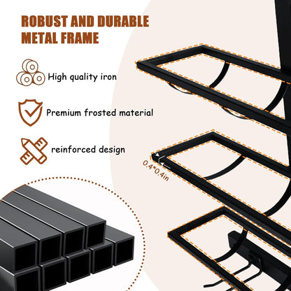 8 Bottle Wall Mount Wine Rack with Wine Glass Holder, Metal Wine Wall Rack, Wall Racks for Wine Bottles Display and Storage, Hanging Bottle Organizer for Living Dining Room Wine Cellar Bar (Black）