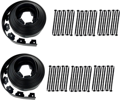 Hugeleaf Landscape Edging 2 Inch Tall 60 Feet Garden Edging Border with 60pcs Stakes, Plastic Edging for Landscaping,Lawn,Flower Beds, Paver Edging (Black)