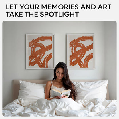 Homeforia 16x20 White Picture Frame, High End Oak 16x20 White Wood Frame with Mat 11x14 Photo, 16 x 20 Wooden Poster Frames Matted to 11 by 14, 20x16 Hanging Frames, Tempered Glass, Wall Kit, Set of 1