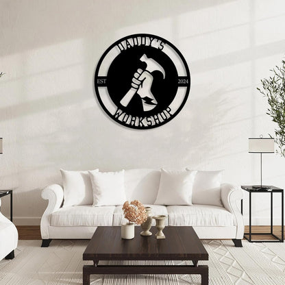 Personalized Metal Signs | Custom Plaque Wall Art | Worshop Metal Sign | Custom Sign Outdoor Metal | Custom Work Shop Metal Sign | Shop Signs | Personalized Father Gifts | Family Name Sign