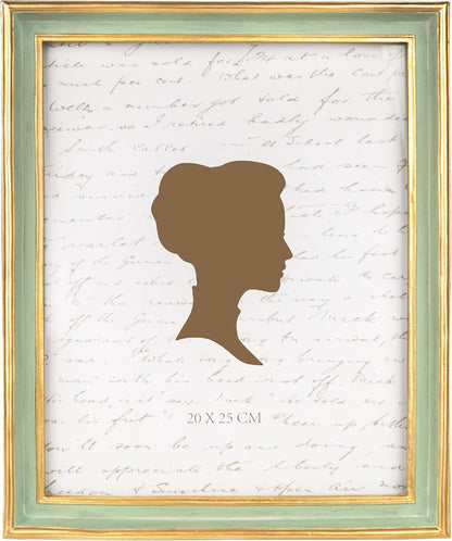 AELS 8x10 Inch Vintage Picture Frame, Elegant Antique Photo Frames with Glass Front, Photo Display, Tabletop Wall Hanging, Gift Ideas, Sage Green with Gold Trim