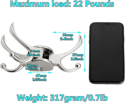 Swivel Coat Hook 2 Pack Heavy Duty Space Saving Towel Rope Hook Wall Mount Triple Swing Arms for RV Bathroom Kitchen Garage,Brushed Nickel