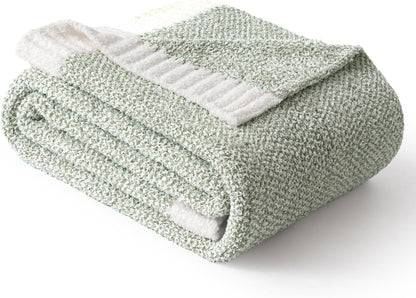 MIULEE Sage Green Super Soft Throw Blanket for Couch, Cozy Fluffy Warm Throws Knit Blankets for Sofa, Bed, Chair, Living Room, Camping, Picnic, Spring Home Decor,50 x 60 inch