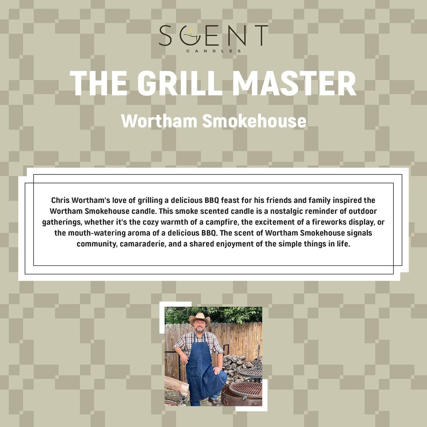 | Highly Scented Candles - Aromatherapy Candles for Home | Wortham Smokehouse Candle | 12oz Glass Jar | 100% Natural Soy Wax Candles | Burn Time 60-70 Hours