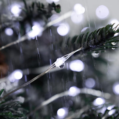Solar String Lights for Outside,200FT 600 LEDs Solar Fairy Lights,Waterproof 8 Modes Button Outdoor String Light for Patio Garden Backyard Tree Wedding Christmas,Silver Wire,Cool White