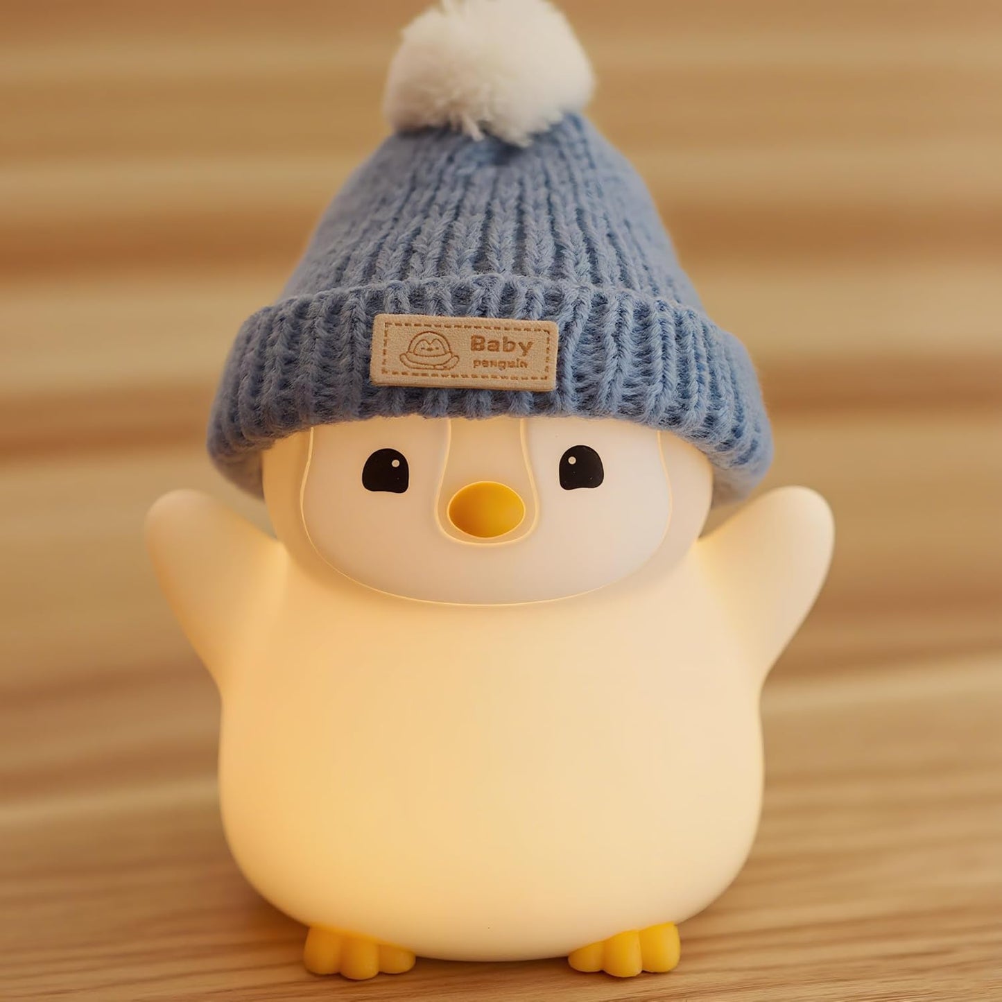 Penguin Night Light for Kids, Adorable Penguin Lamp with Hat, Food Grade Silicone Nursery Nightlight, Rechargeable/Dimmable/Timer,LED Squishy Novelty Animal Bedside Lamp,Funny Gifts for Boys