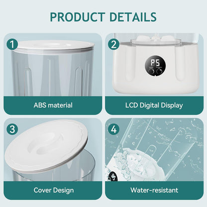 Mini Washing Machine,3000mAh Rechargeable Portable Underwear Washing Machine,Quiet and Lightweight,Deep Cleans Clothes,Low Noise,Small and Light,Suitable for Travel,Dormitory,RV and Apartment Use