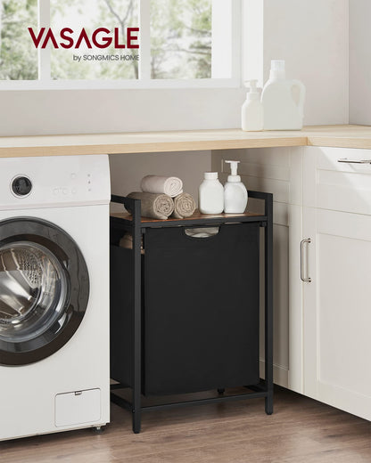 VASAGLE Laundry Hamper, Laundry Basket, Laundry Sorter with A Pull-Out and Removable Bag, Shelf