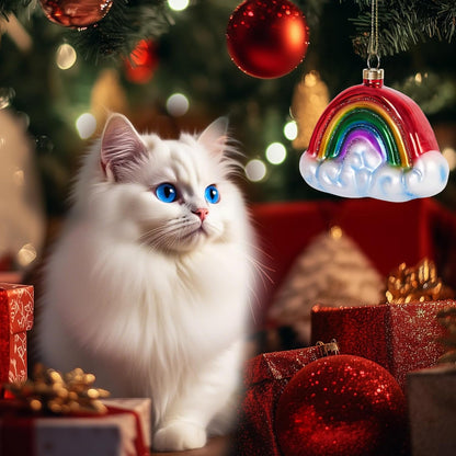 Hanging Christmas Ornaments, 2025 Glass Blown Christmas Tree Ornaments, Christmas Tree Decorations, Funny Gifts & Home Decor, Rainbow