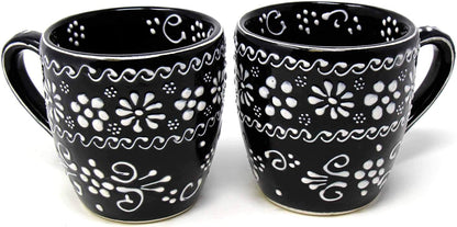 Encantada Handmade Hand-Painted Authentic Mexican Pottery Mugs (1-Pack, Ink)