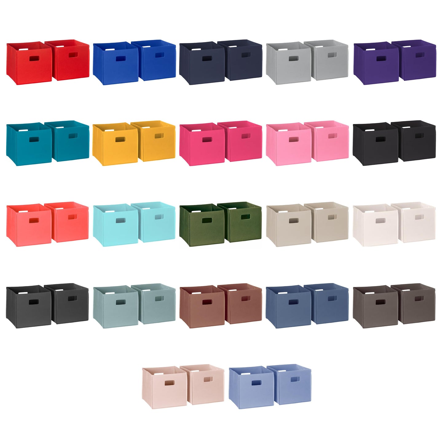 RiverRidge Folding Storage Bins with Handles Hot Pink Cube Storage Organizer for Closet, Bedroom &