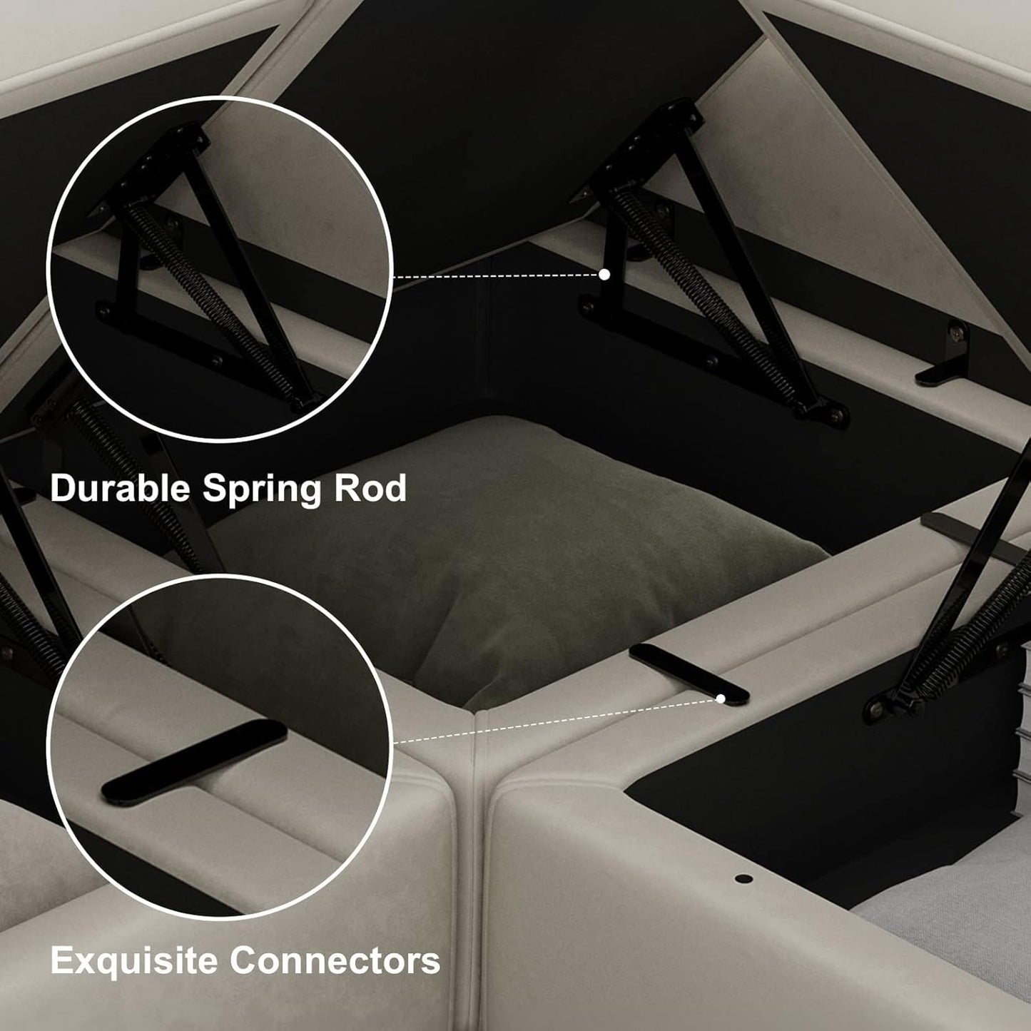 Belffin Modular Sectional Sofa Couch with Reversible Chaise Velvet L Shaped Couch with Storage 4-seat Convertible Sofa Grey…