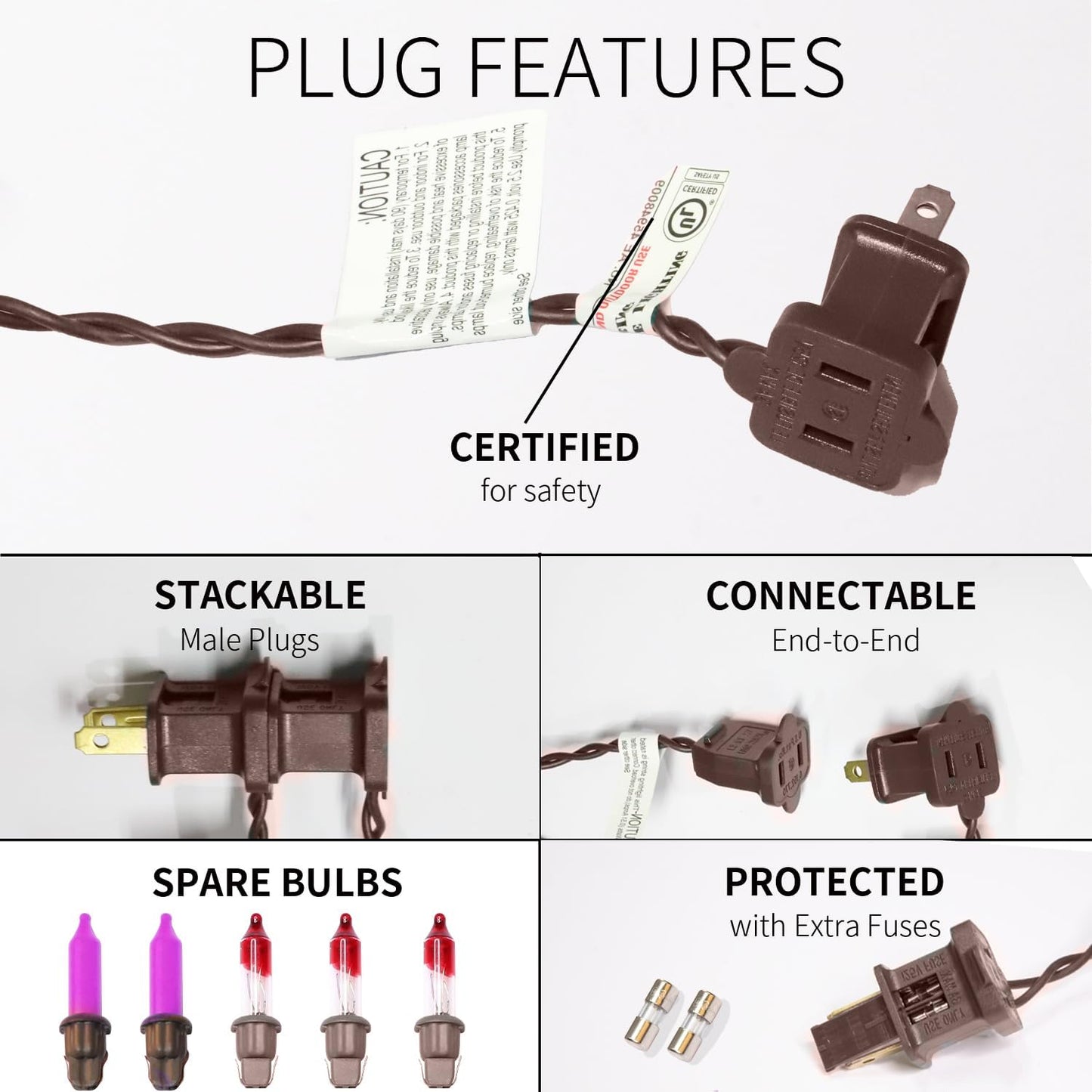 300LIGHTS(2*150L) PURPLE Extra-Bright With End Connectors Halloween Decorative Lights 19.44m UL Certified Mini String Light Set Waterproof for Halloween Home Garden Christmas Tree Party Patio