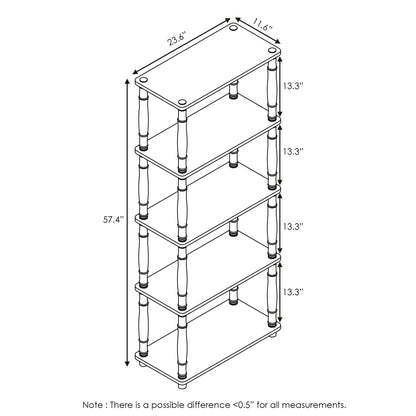 Furinno Turn-N-Tube 5-Tier Multipurpose Shelf / Display Rack / Storage Shelf / Bookshelf, Classic