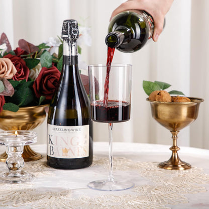 Ciaell 12 Pack Clear Plastic Wine Glasses - 14Oz Plastic Wine Glasses with Stem - Disposable Stemmed Wine Glass for Parties & Weddings & Outdoor