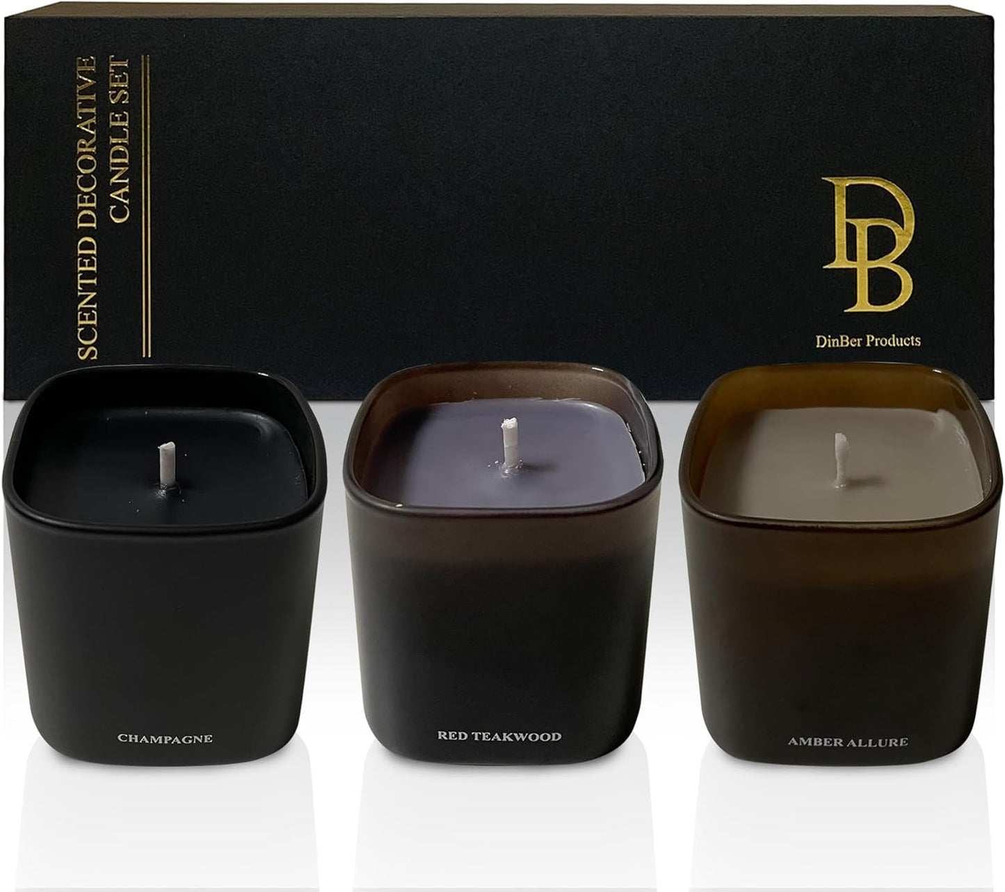 Candle Gift Set ??3 Scented Soy Candles, Clean Burn 50+ Hrs ??Flower-Inspired Scents: Amber, Red Tea Wood, Champagne ??Bulk Set for Women Giftset, 9.8oz Each, Gift Idea for Women, Home Decor, Birthday